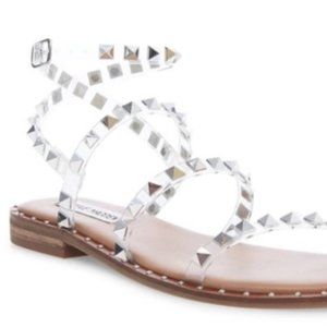 Steve Madden Spike Sandals Clear- Size 8.5 - run small size up